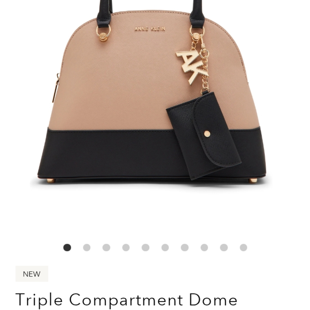 ✨Anne Klein Triple Compartment Dome Satchel With 3 Holder Card Case - Picture 6 of 8